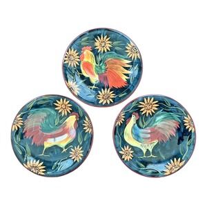 Certified International Rooster Sunflower Salad Plates Set of‎ 3 Susan Winget